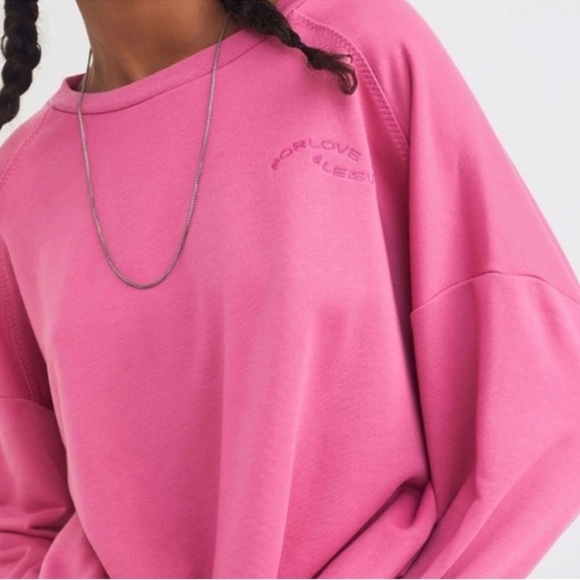 For Love & Lemons Lightweight Alex Sweatshirt in Pink Medium - Picture 3 of 8